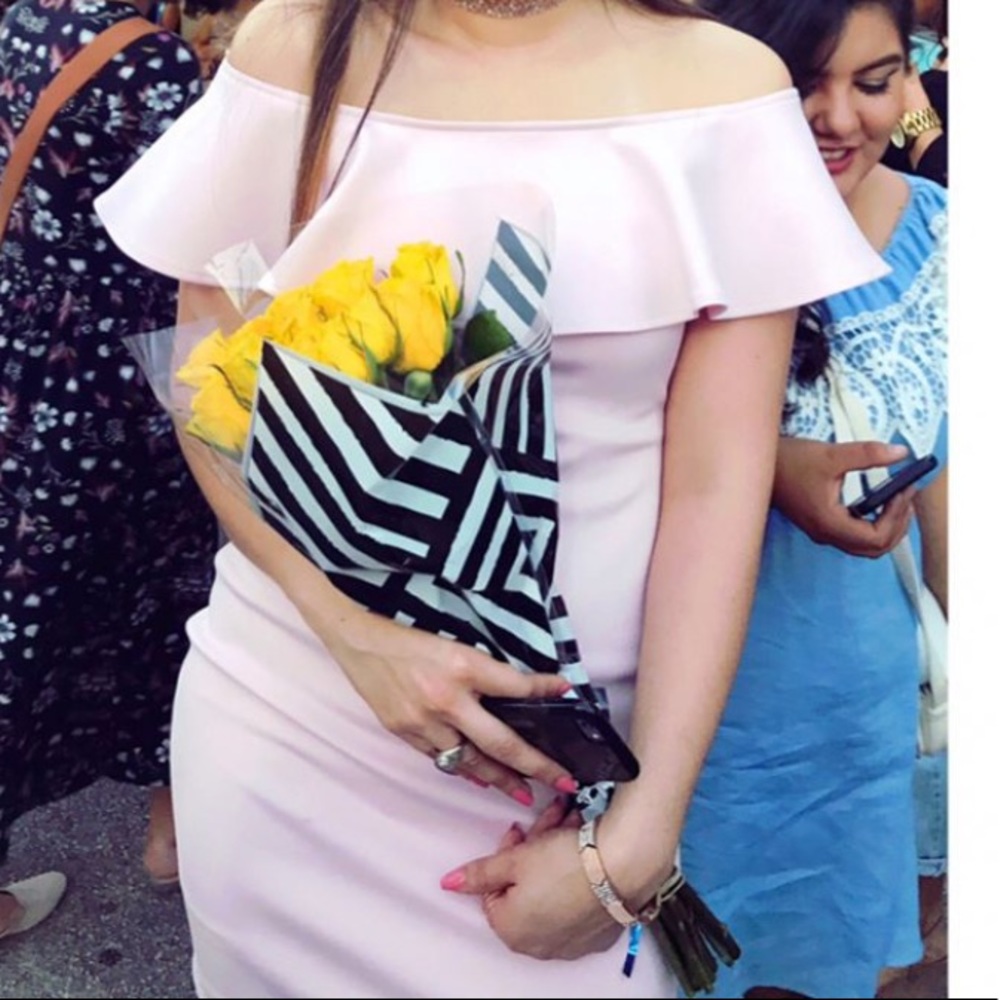 Guess pink over the shoulder dress